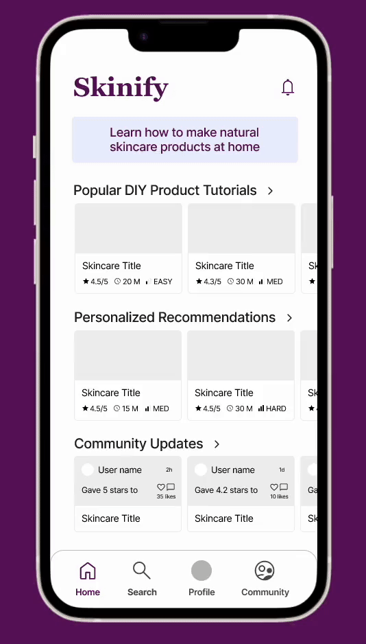 Skinify Skincare DIY App, Video Prototype